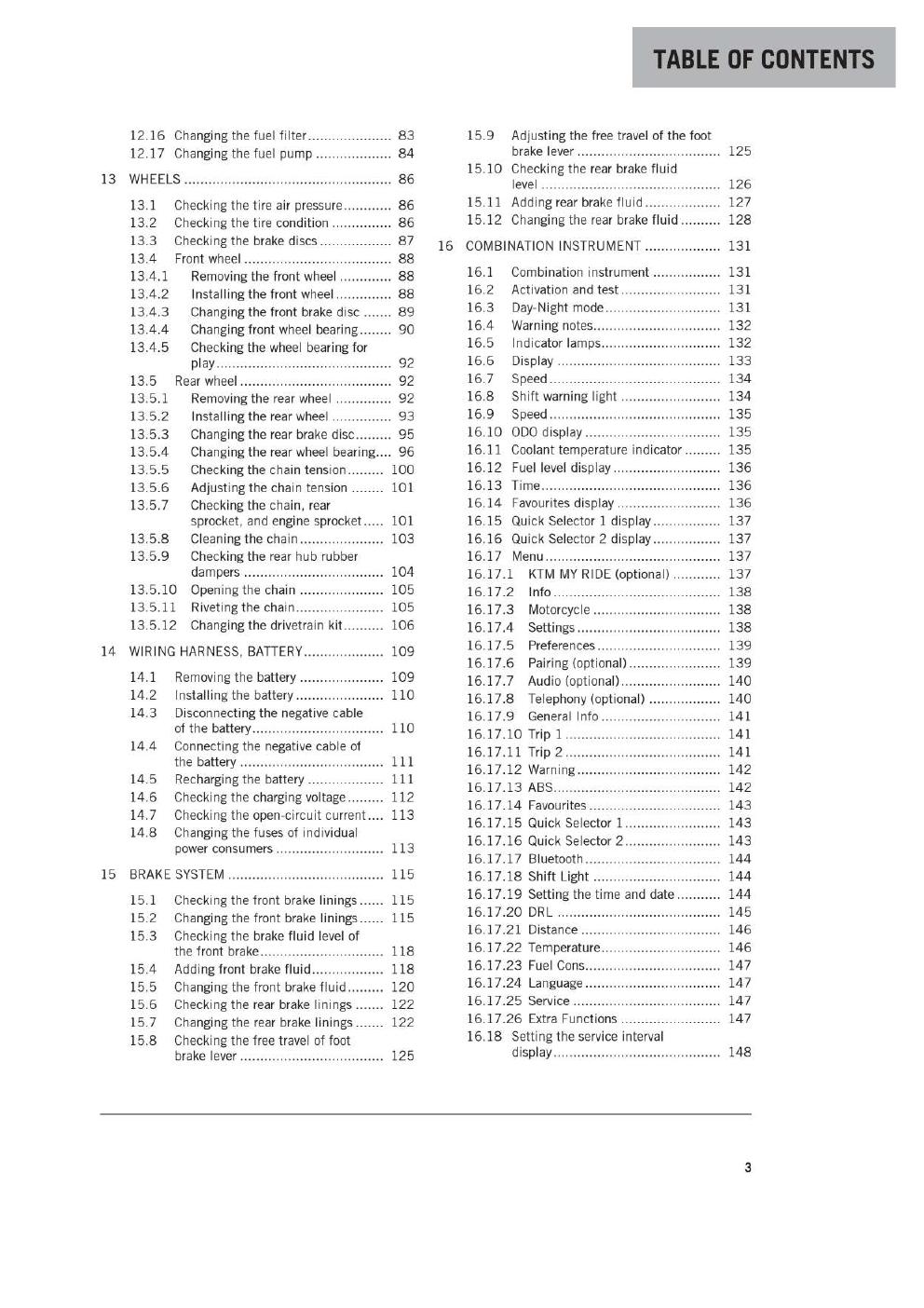 Preview page 5 of KTM 2017 - 390 Duke - Service Workshop Repair Manual