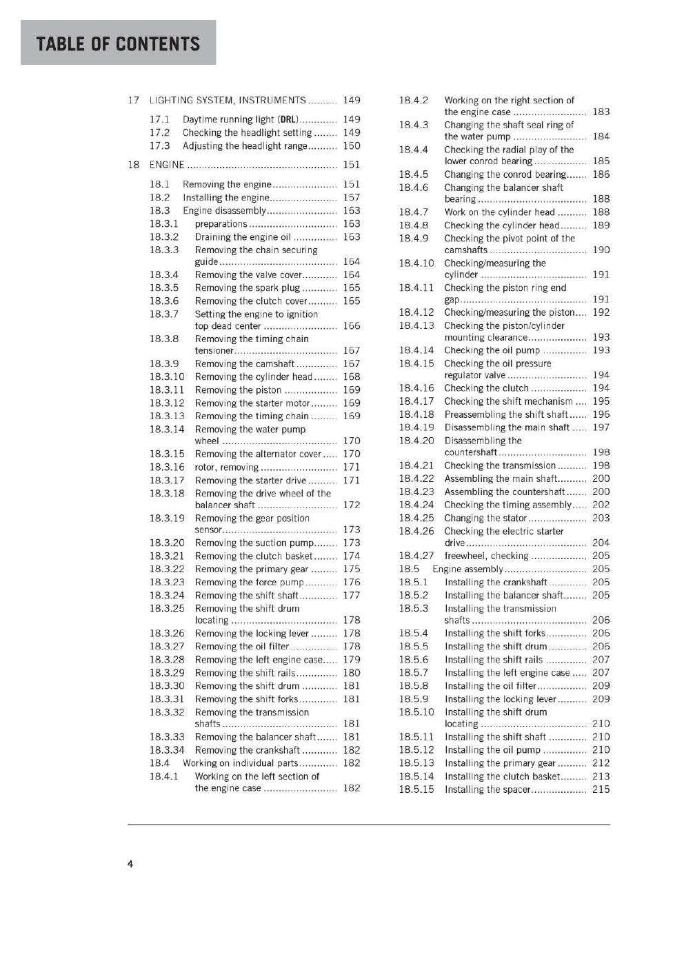 Preview page 6 of KTM 2017 - 390 Duke - Service Workshop Repair Manual
