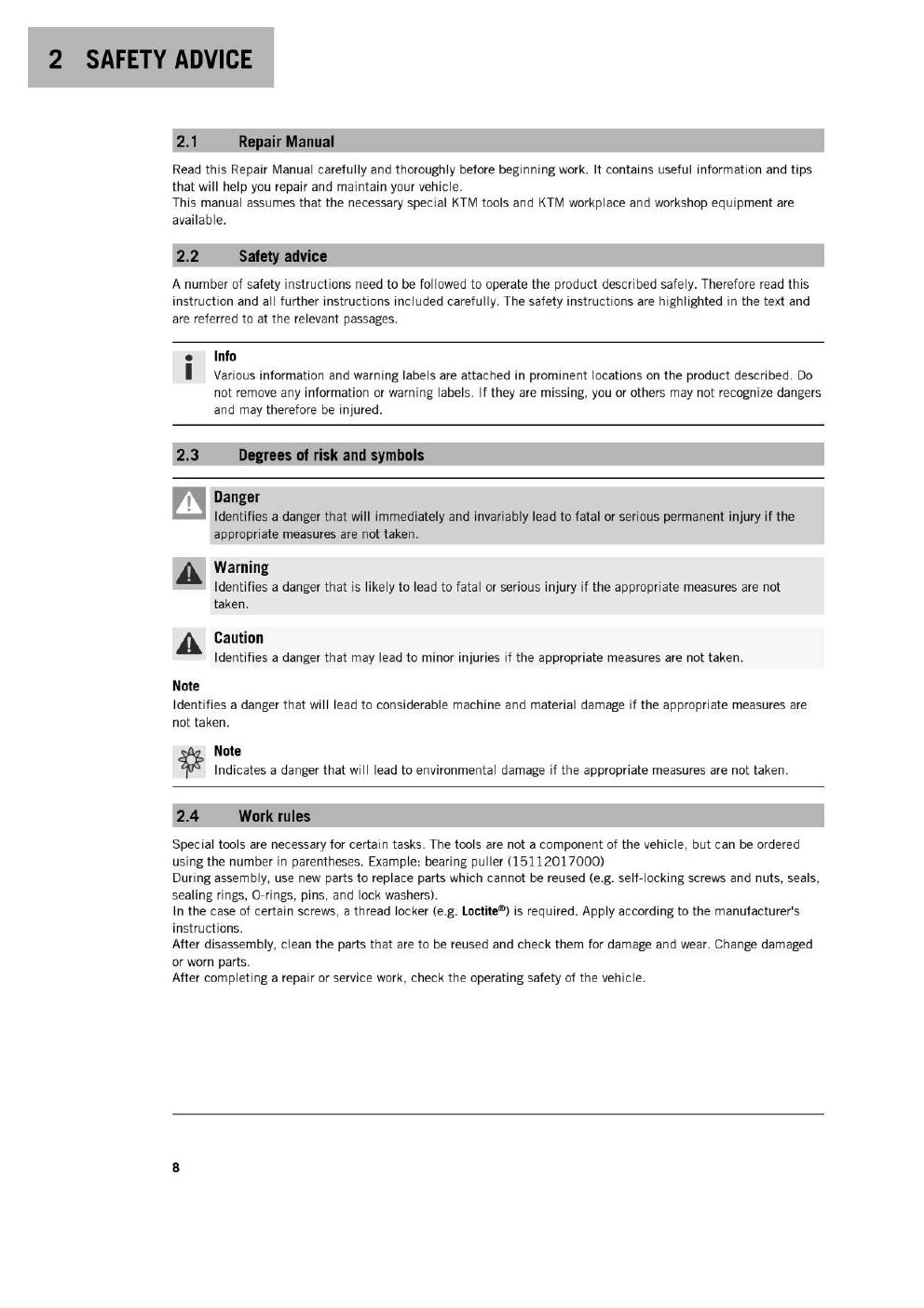 Preview page 10 of KTM 2017 - 390 Duke - Service Workshop Repair Manual
