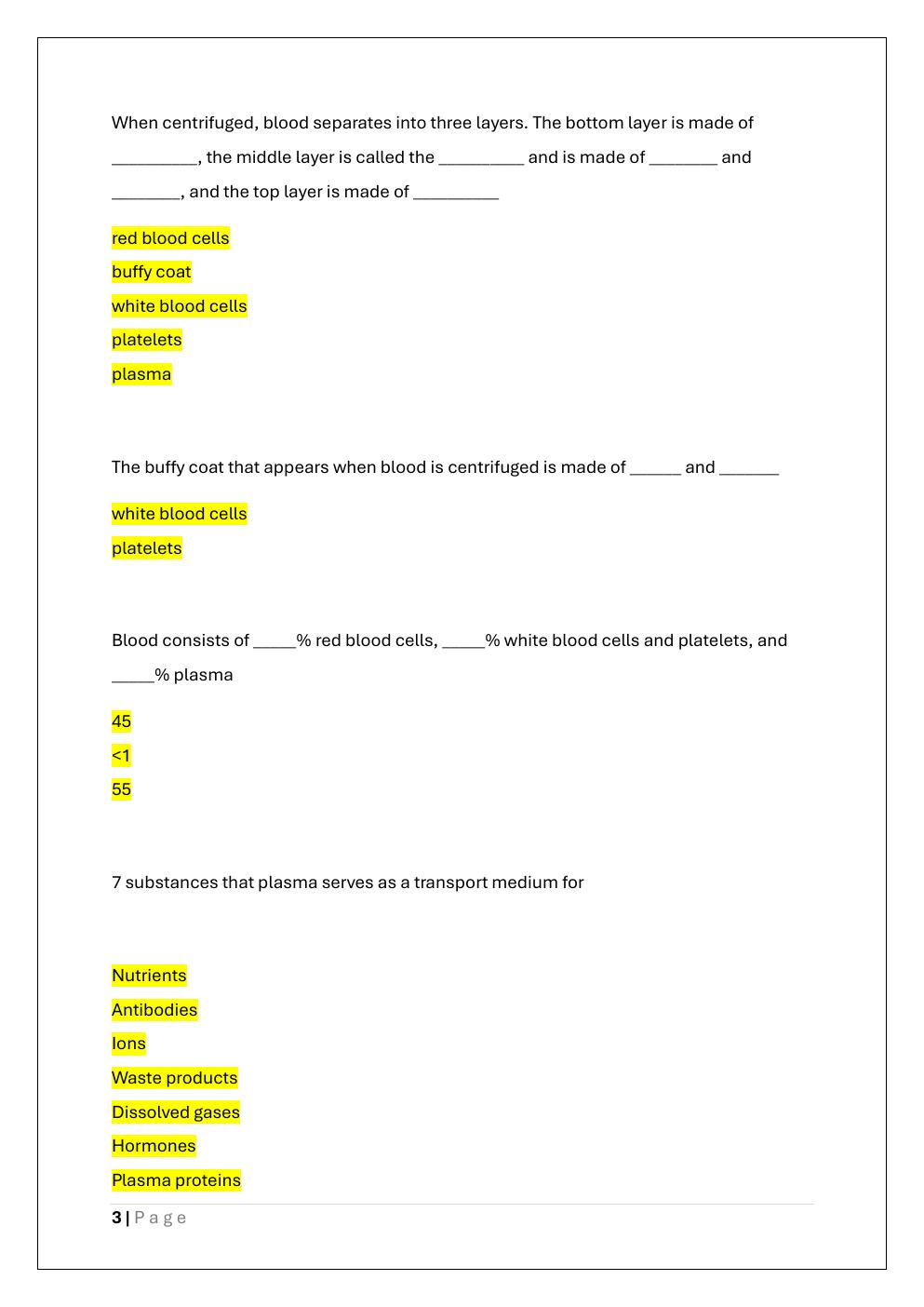 Preview page 3 of Human Physiology BIOL 385 Exam 2 /BIOL 385  Exam 2 UWSP Test