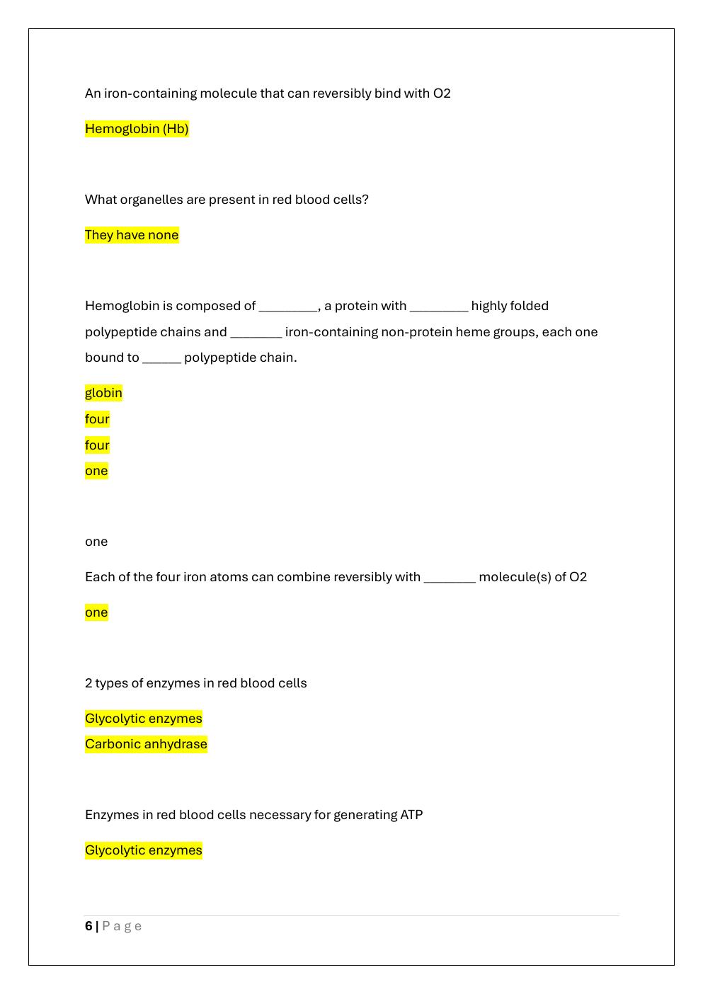 Preview page 6 of Human Physiology BIOL 385 Exam 2 /BIOL 385  Exam 2 UWSP Test