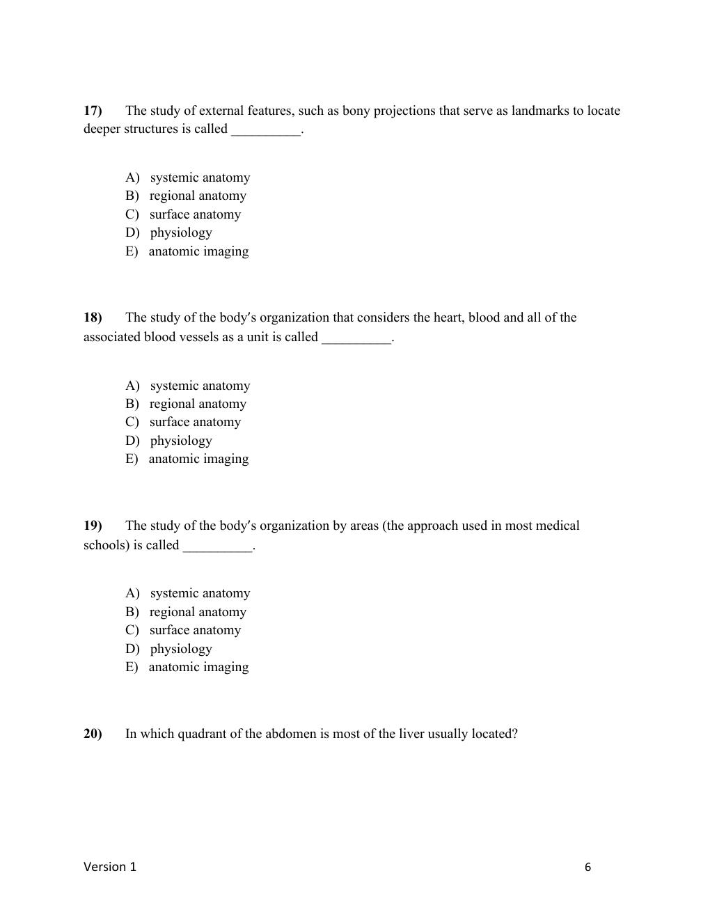 Preview page 7 of ANATOMY AND PHYSIOLOGY TEST BANK