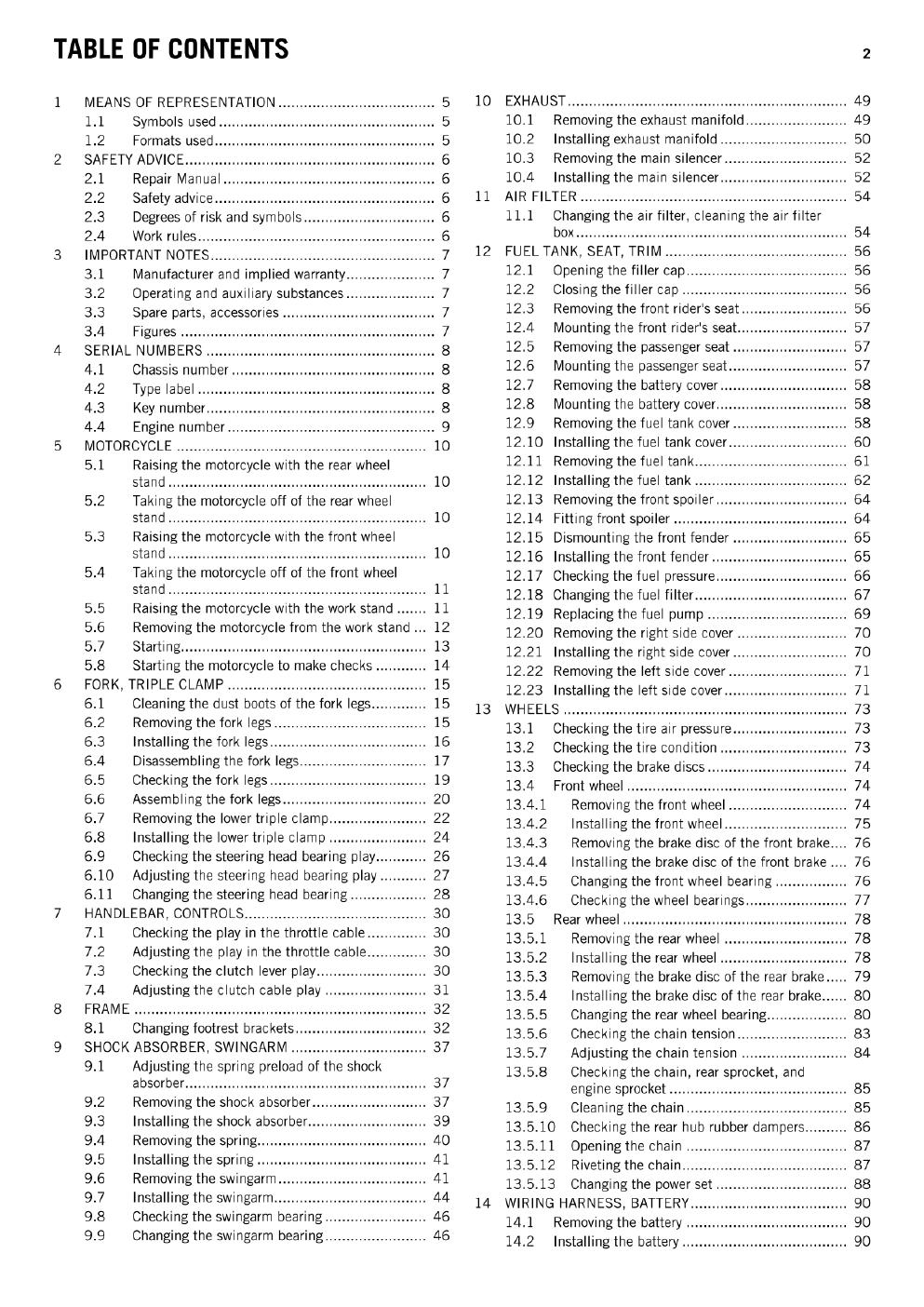 Preview page 4 of KTM 2015 - RC 390 - Service Workshop Repair Manual