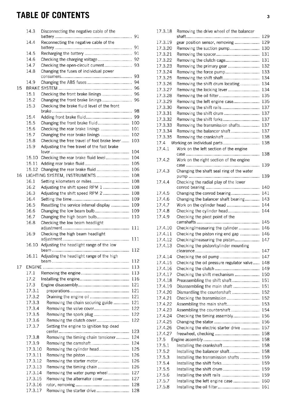 Preview page 5 of KTM 2015 - RC 390 - Service Workshop Repair Manual