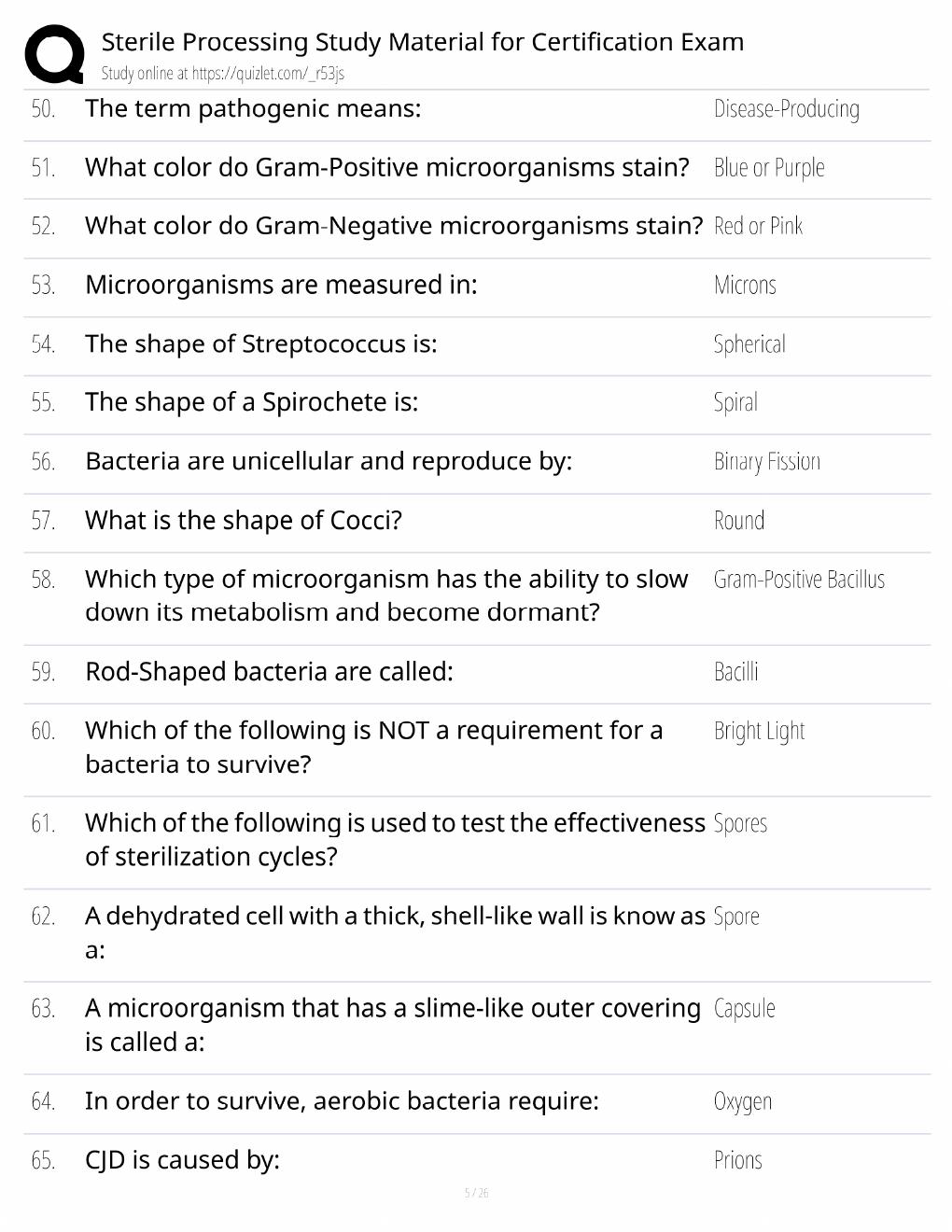Preview page 5 of Sterile Processing Study Guide / Certification Exam Prep / Score 100% / 2025 Update