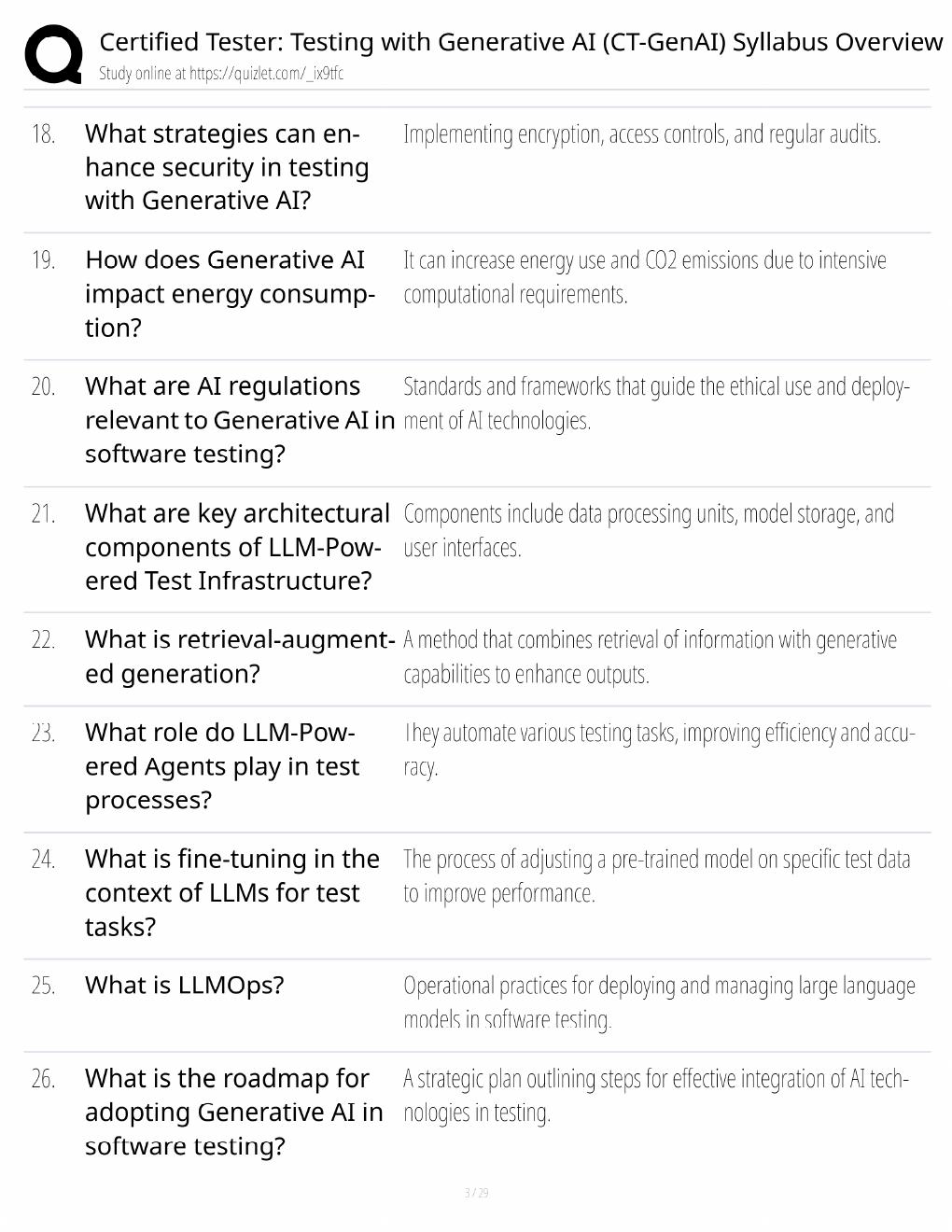 Preview page 3 of CT-GenAI Study Guide / Testing with Generative AI Certification Exam Prep / Score 100% / 2025 Update