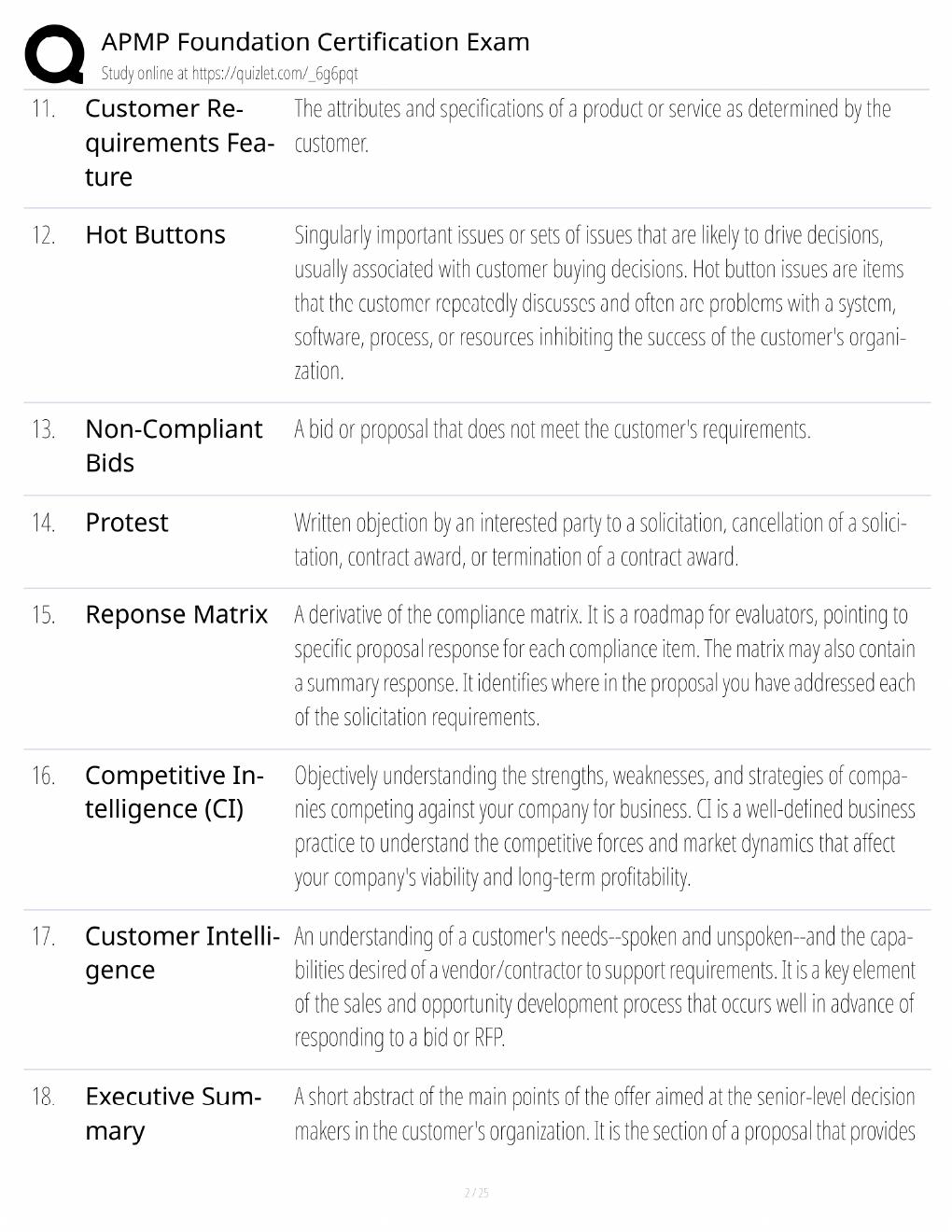Preview page 2 of APMP Foundation Study Guide / Certification Exam Prep / Score 100% / 2025 Update / CF APMP Exam