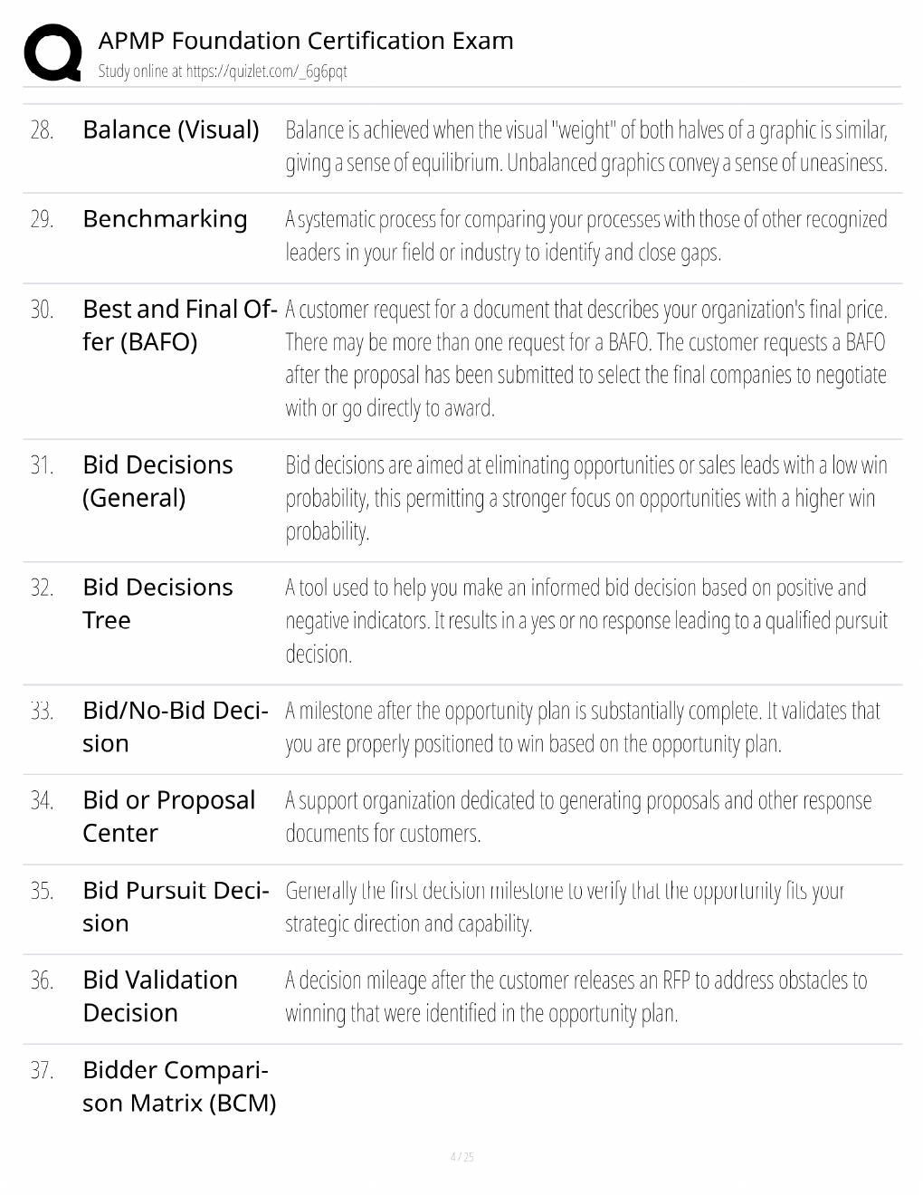 Preview page 4 of APMP Foundation Study Guide / Certification Exam Prep / Score 100% / 2025 Update / CF APMP Exam