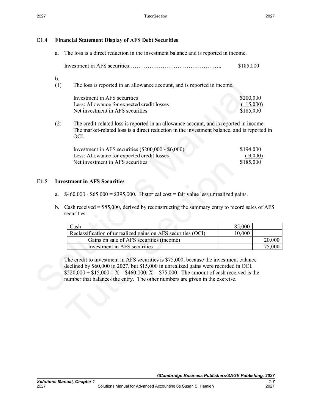 Preview page 9 of Advanced Accounting 6th Edition By Susan S. Hamlen | Solutions Manual