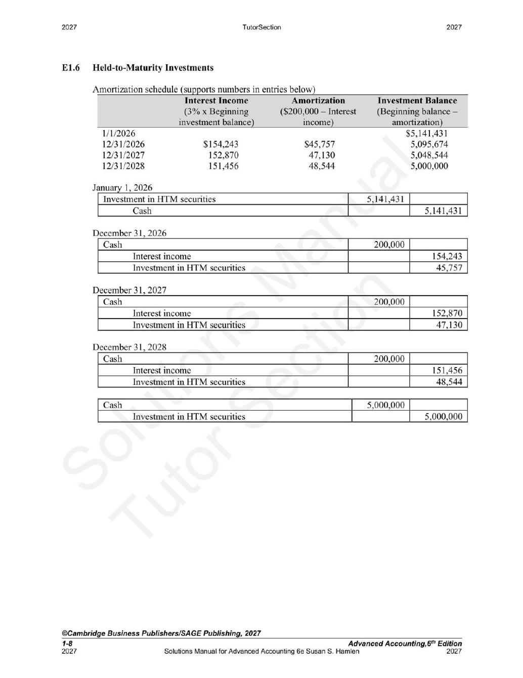 Preview page 10 of Advanced Accounting 6th Edition By Susan S. Hamlen | Solutions Manual
