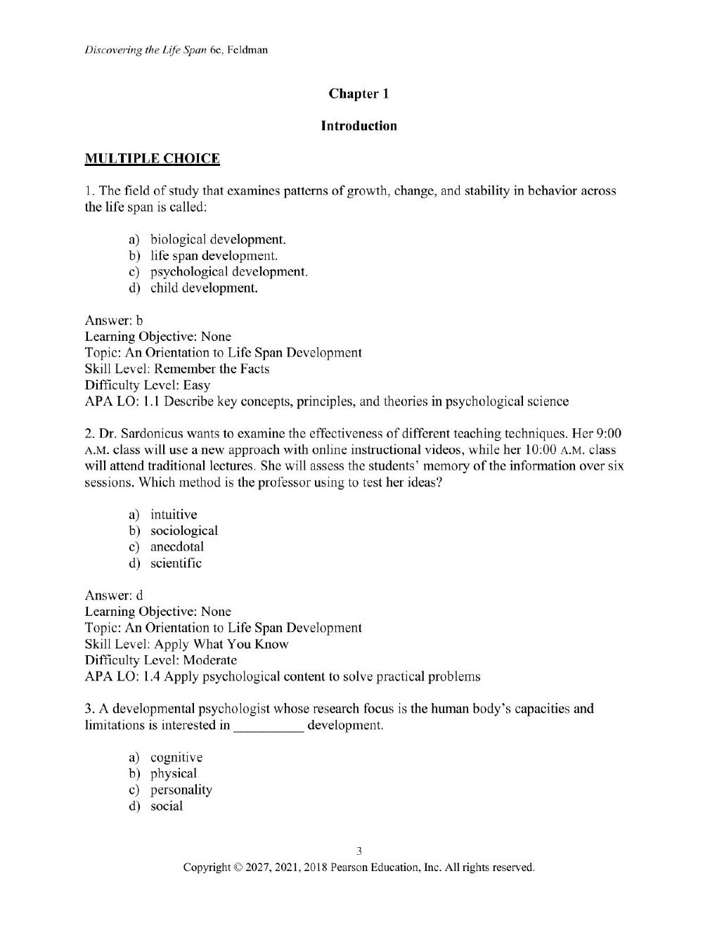Preview page 5 of Discovering the Life Span 6th Edition By Robert Feldman | Test Bank