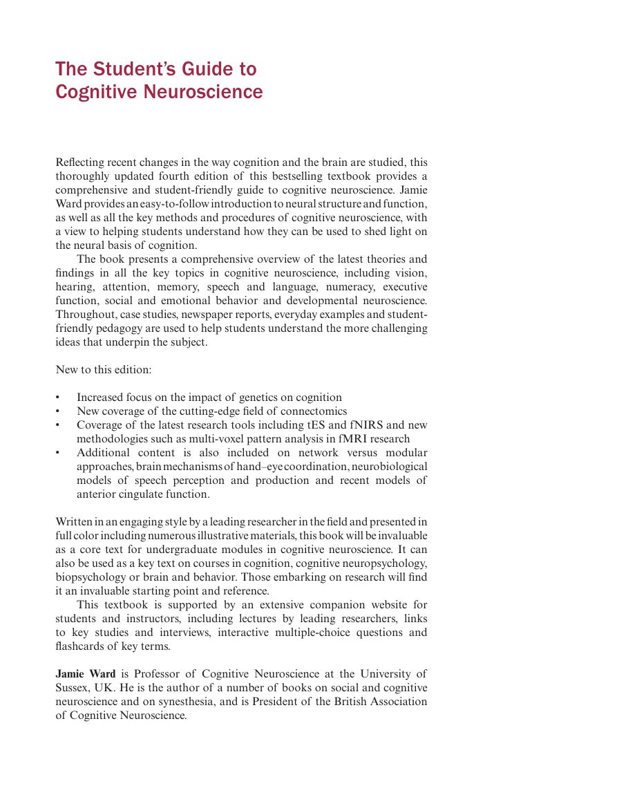 Preview page 2 of PDF(ebook) The Student's Guide to Cognitive Neuroscience, By Jamie Ward,4e