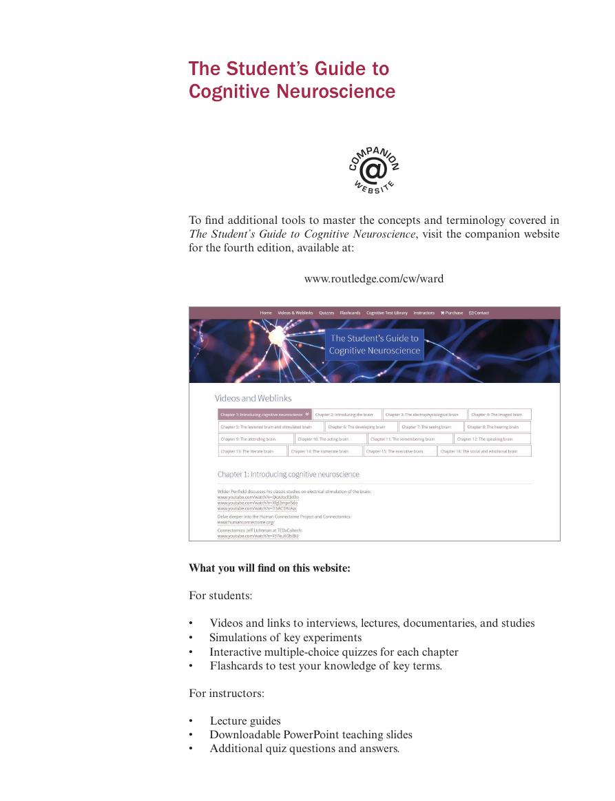 Preview page 3 of PDF(ebook) The Student's Guide to Cognitive Neuroscience, By Jamie Ward,4e