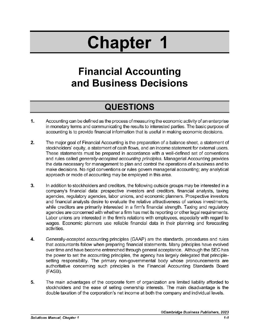 Preview page 2 of Financial Accounting for Decision Makers 3rd Edition By Mark DeFond | Solutions Manual