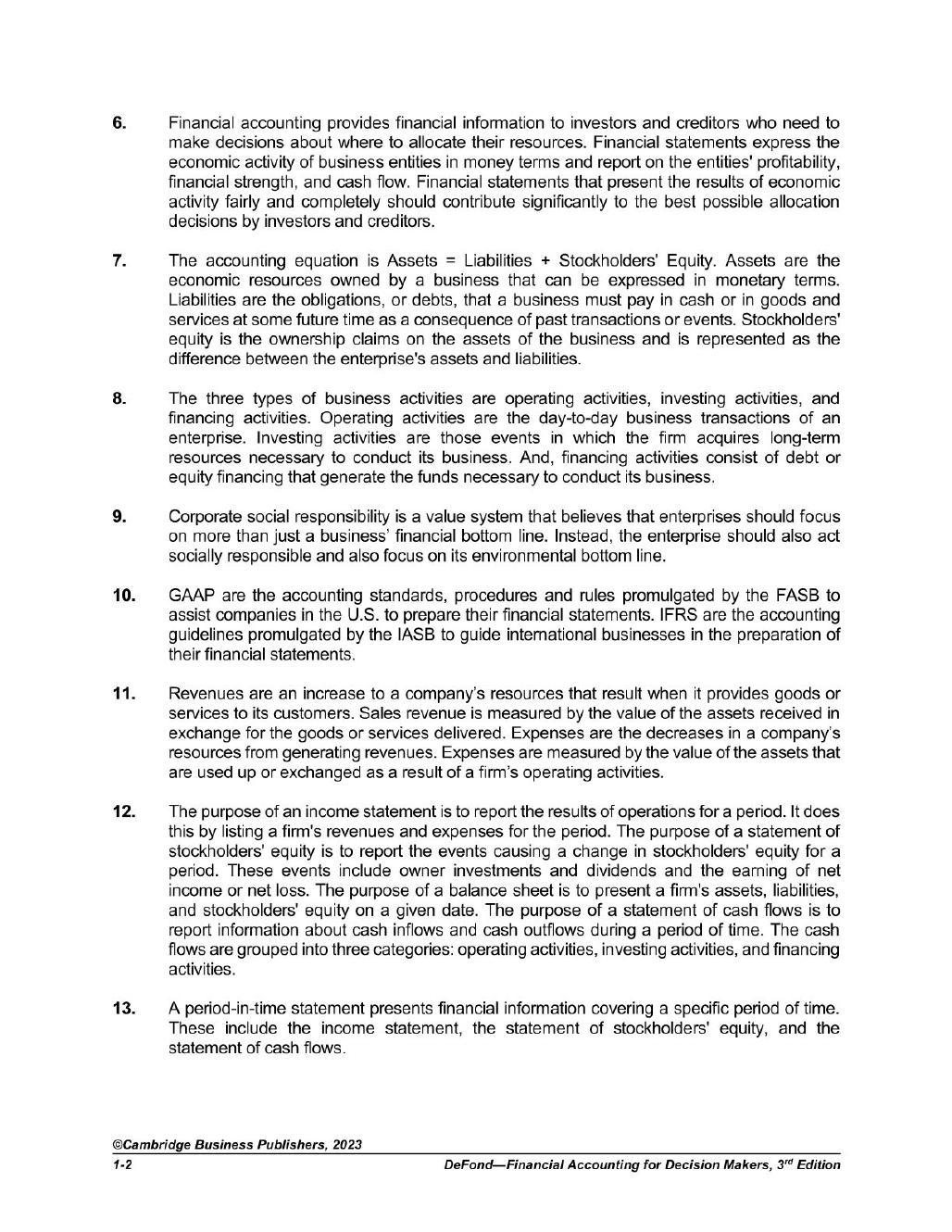 Preview page 3 of Financial Accounting for Decision Makers 3rd Edition By Mark DeFond | Solutions Manual