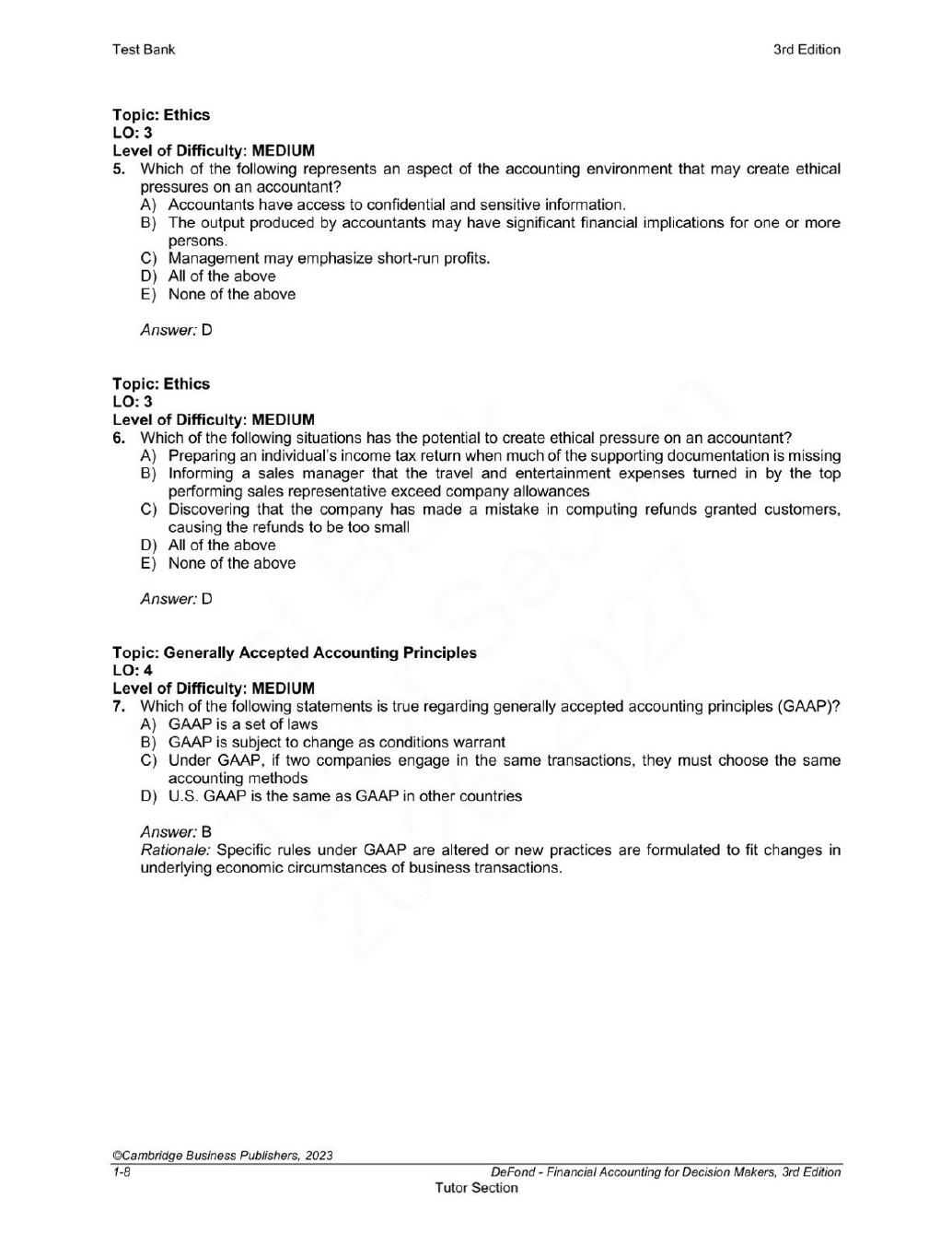 Preview page 10 of Financial Accounting for Decision Makers 3rd Edition By Mark DeFond | Test Bank