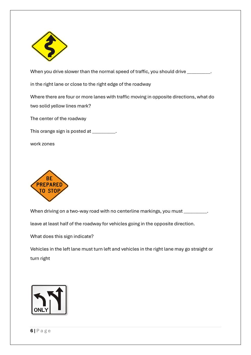 Preview page 6 of OREGON Driver’s permit test /Oregon driver’s  licence Exam Prep