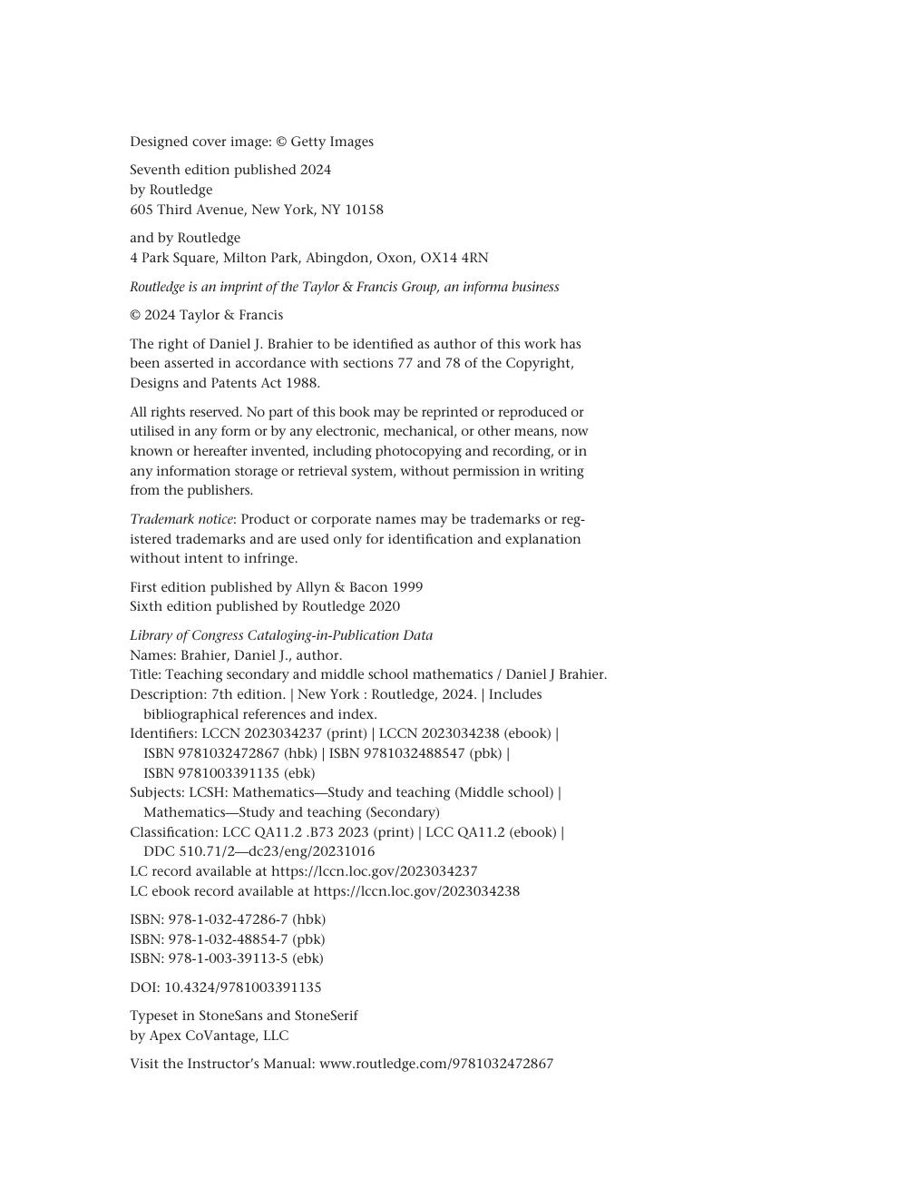 Preview page 5 of PDF(ebook) Teaching Secondary and Middle School Mathematics, By Daniel J. Brahier,7e