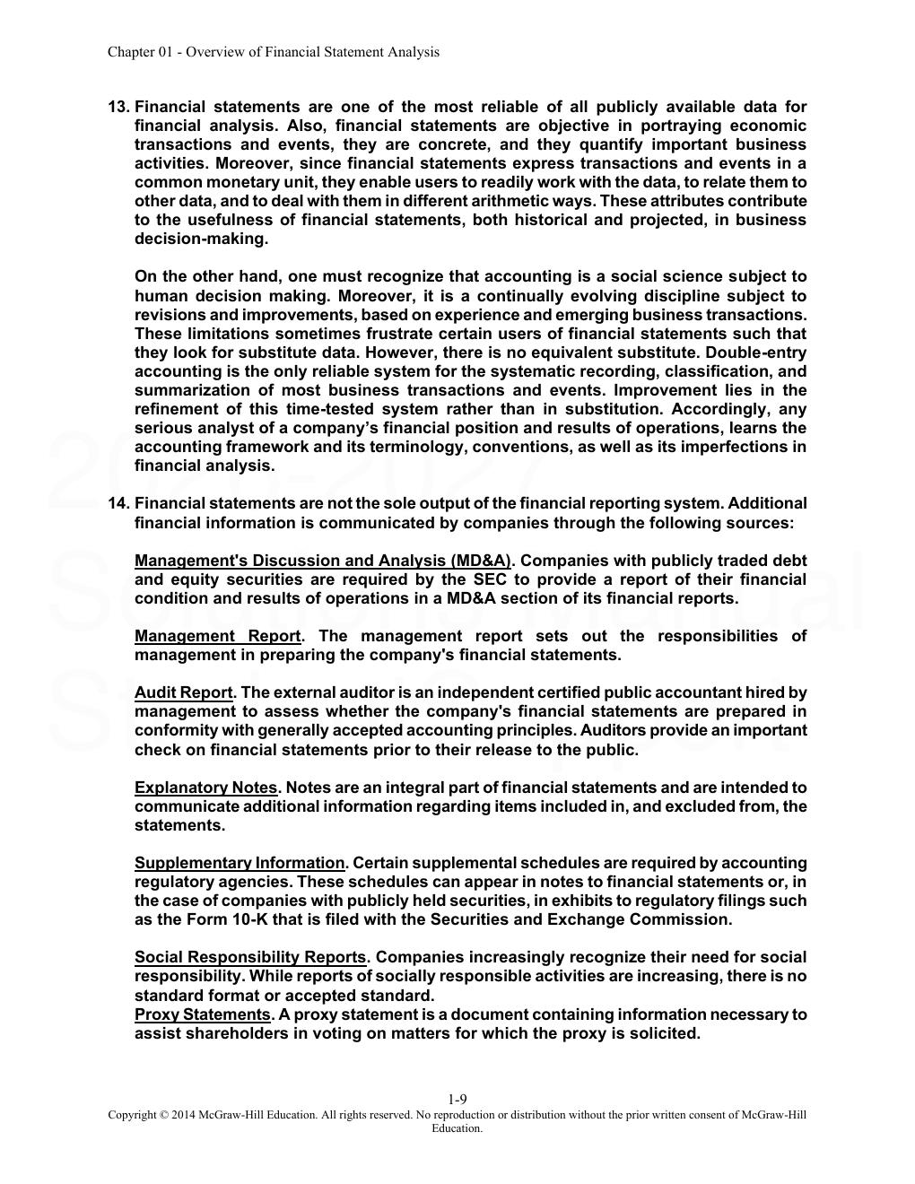 Preview page 10 of Financial Statement Analysis 11th Edition By Subramanyam, John Wild | Solutions Manual