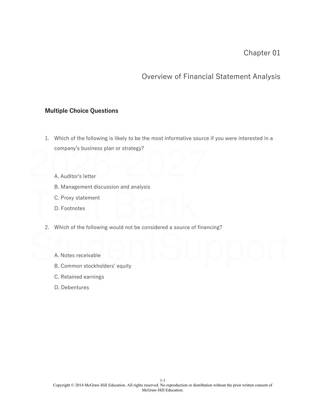Preview page 2 of Financial Statement Analysis 11th Edition By Subramanyam, John Wild | Test Bank