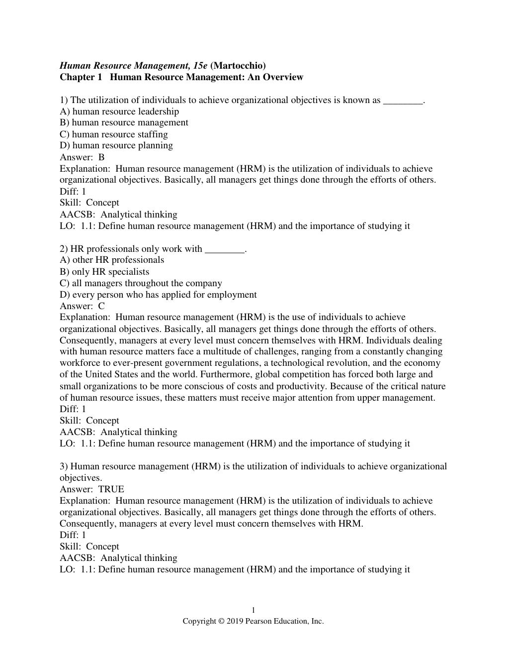 Preview page 3 of Human Resource Management 15th Edition By Joseph Martocchio | Test Bank