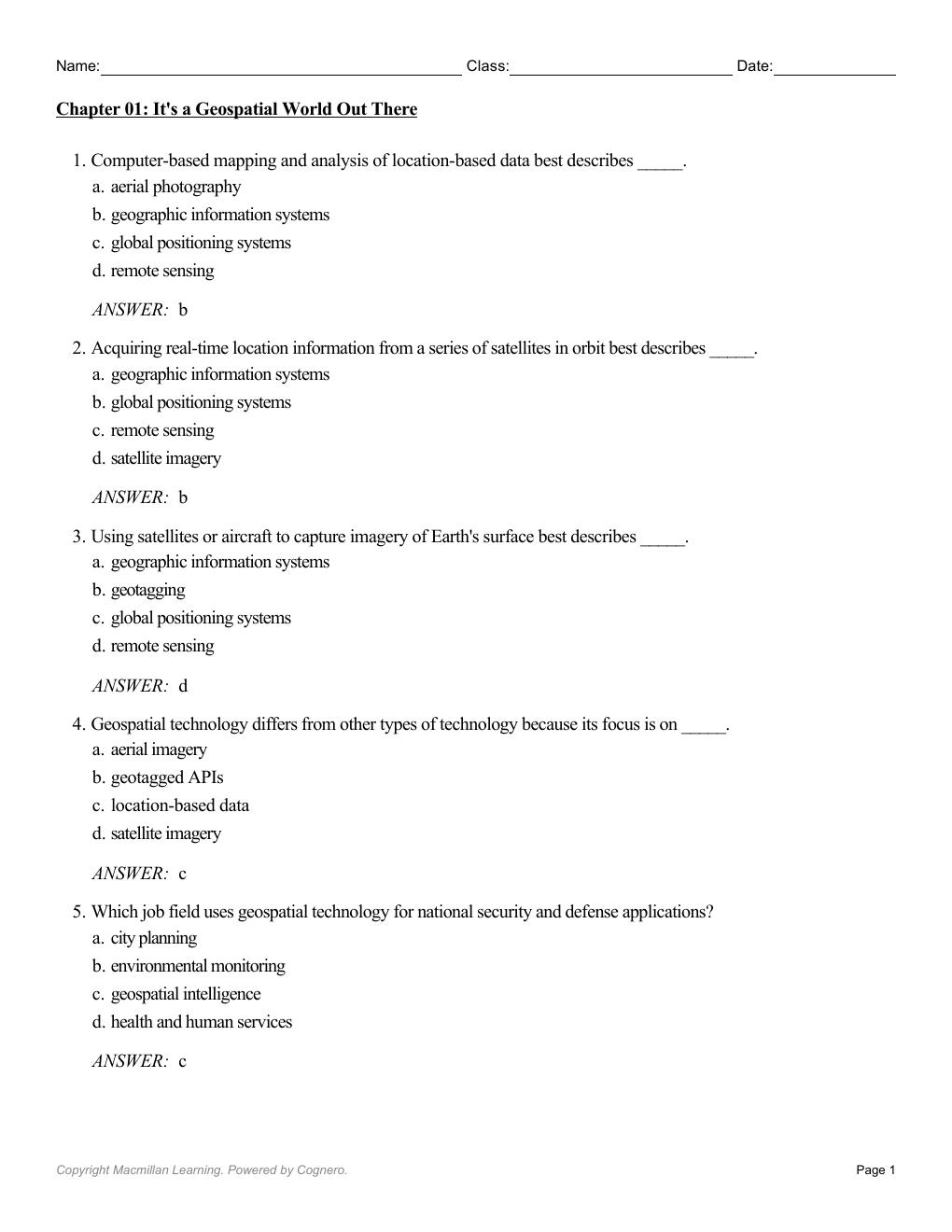 Preview page 3 of Introduction to Geospatial Technology 6th Edition By Bradley Shellito | Test Bank