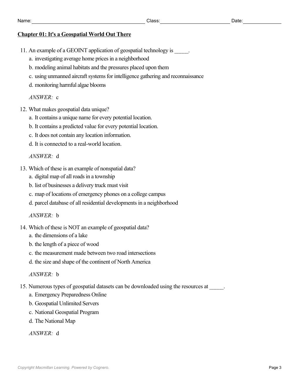 Preview page 5 of Introduction to Geospatial Technology 6th Edition By Bradley Shellito | Test Bank