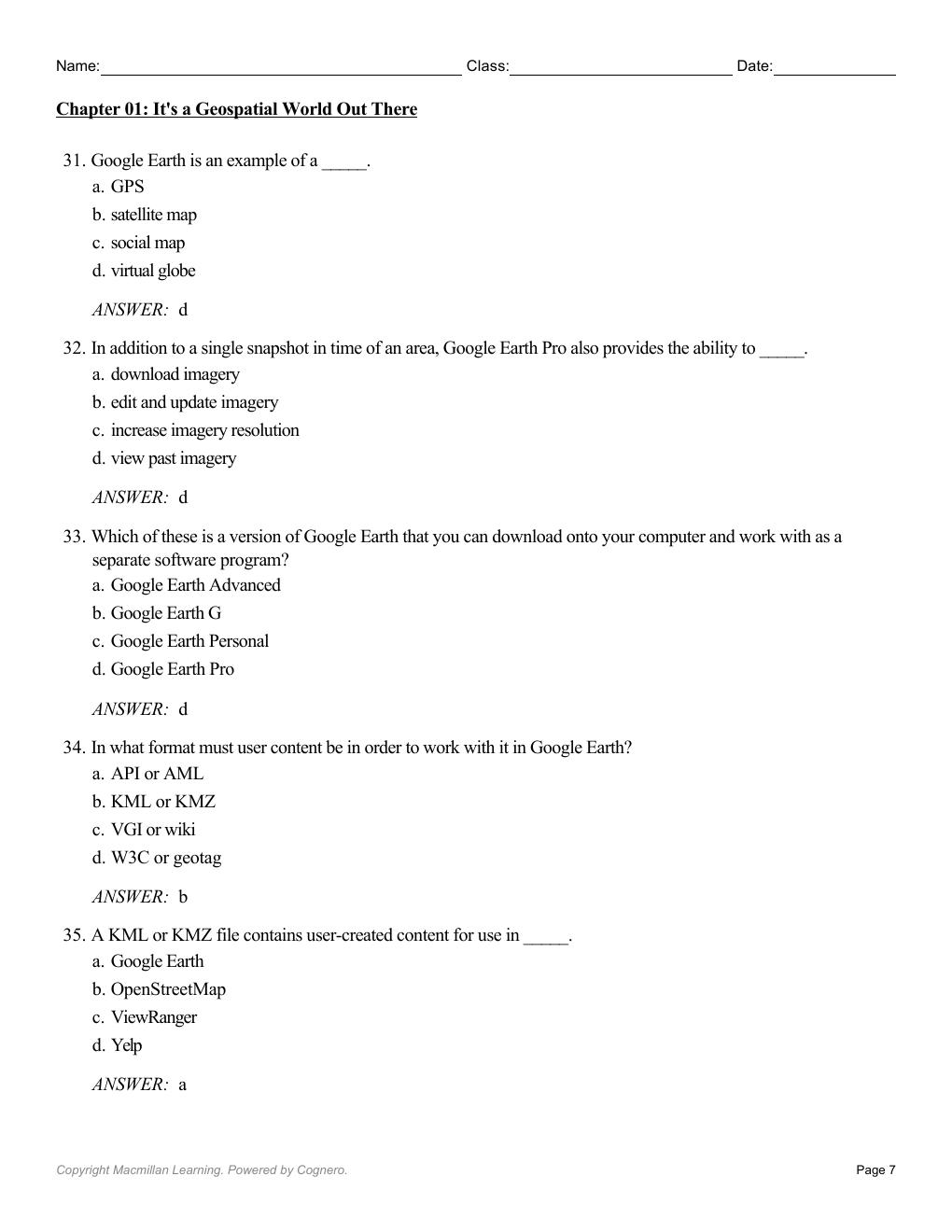 Preview page 9 of Introduction to Geospatial Technology 6th Edition By Bradley Shellito | Test Bank