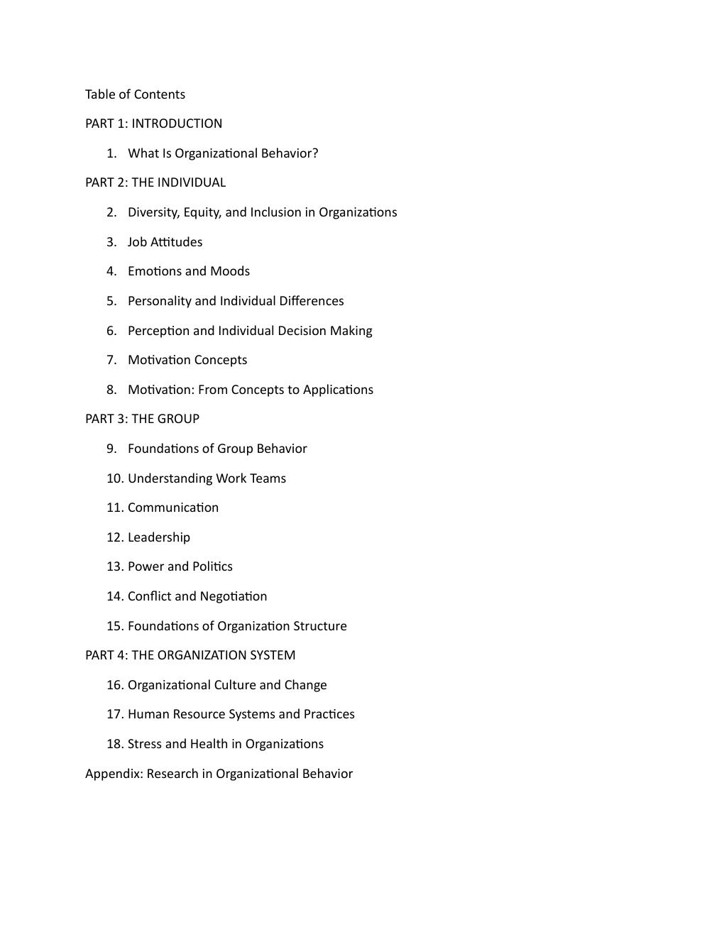 Preview page 2 of Organizational Behavior 20th Edition By Stephen Robbins, Timothy Judge | Instructor Manual