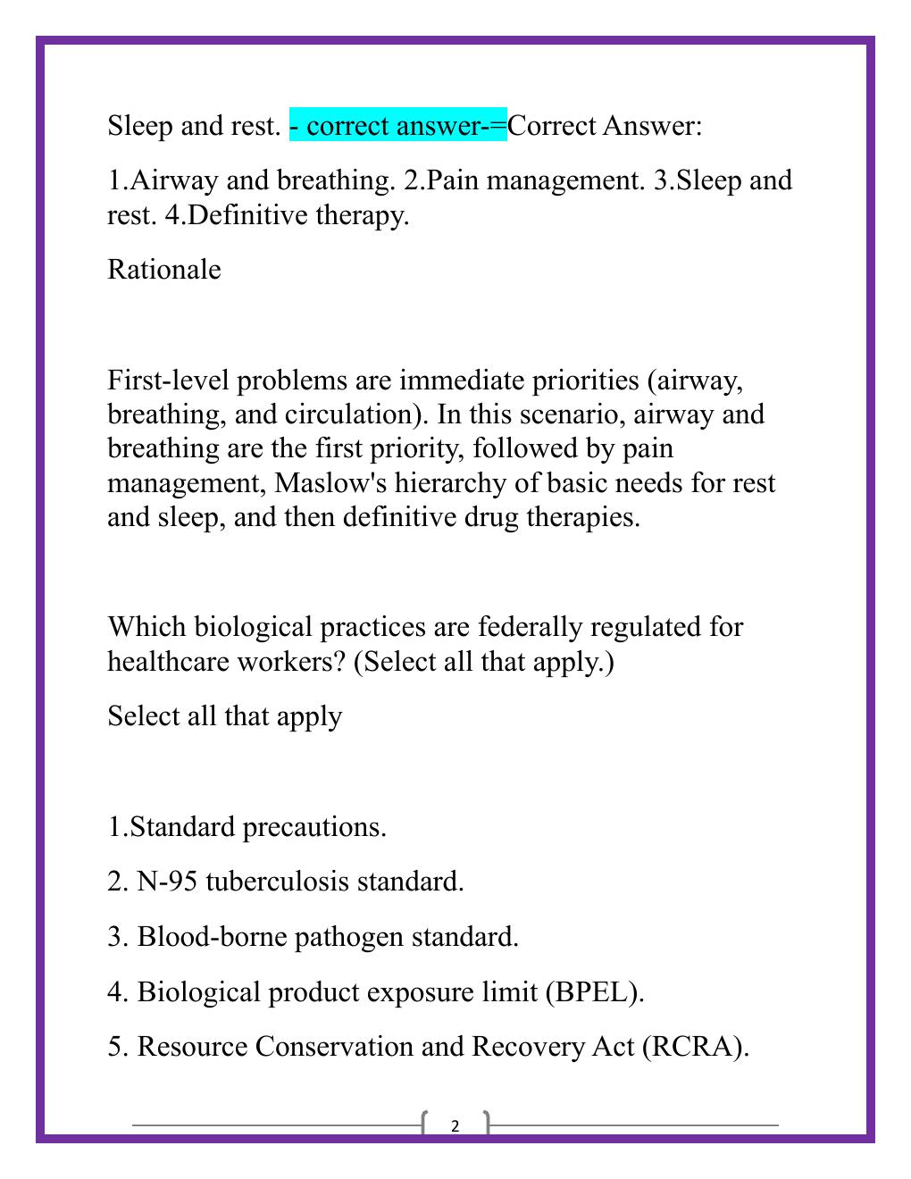 Preview page 2 of HESI Comprehensive Exit Exam 1