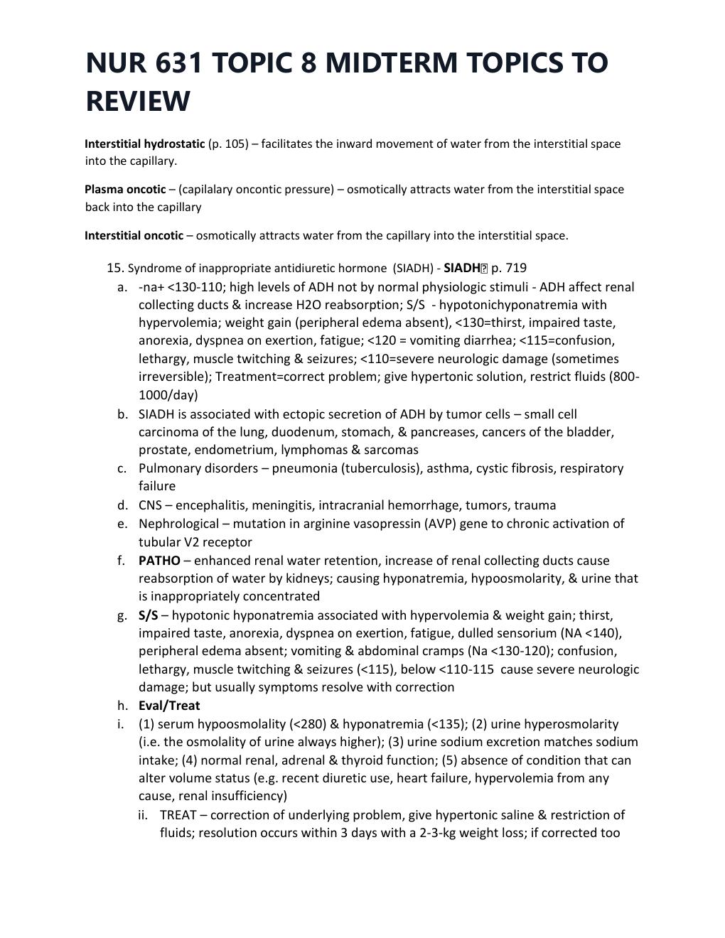 Preview page 4 of NUR 631 TOPIC 8 MIDTERM TOPICS TO REVIEW