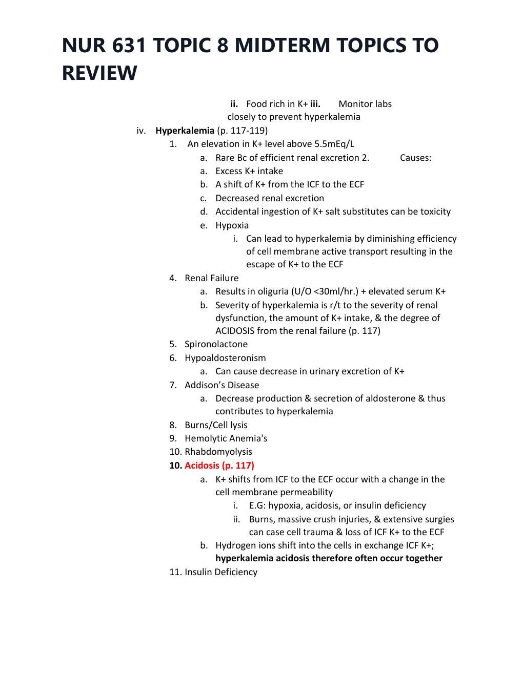 Preview page 7 of NUR 631 TOPIC 8 MIDTERM TOPICS TO REVIEW
