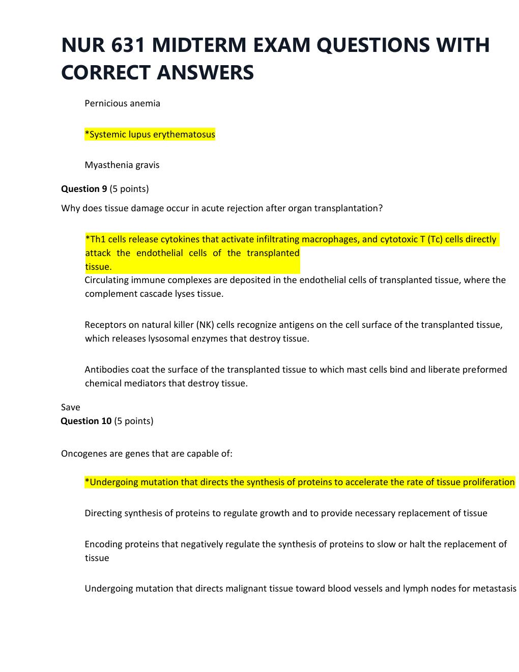 Preview page 4 of NUR 631 MIDTERM EXAM QUESTIONS WITH CORRECT ANSWERS