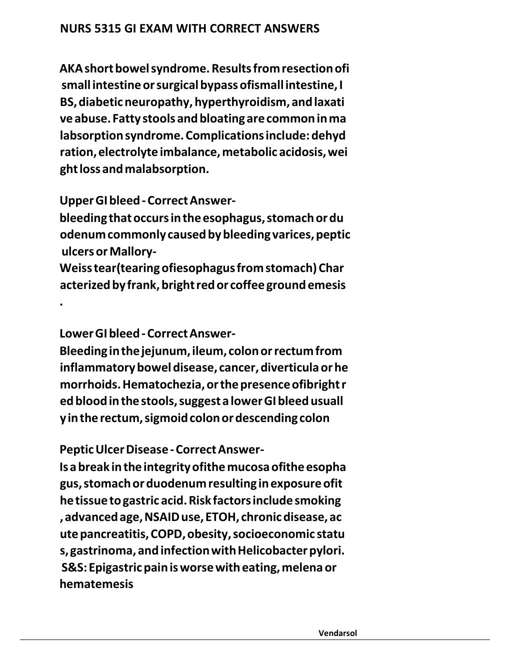 Preview page 2 of NURS 5315 GI EXAM WITH CORRECT ANSWERS