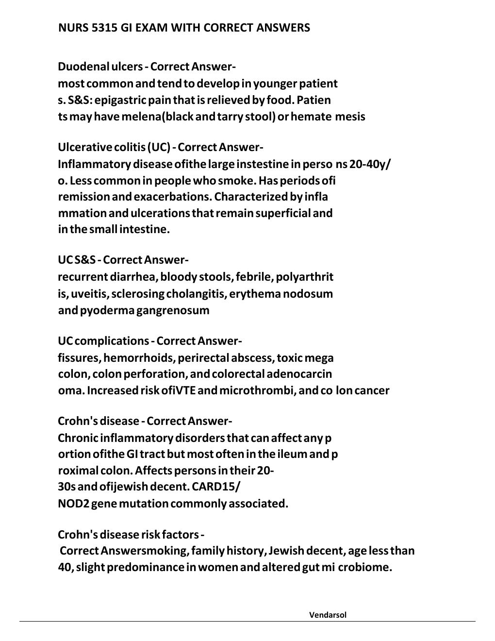 Preview page 3 of NURS 5315 GI EXAM WITH CORRECT ANSWERS