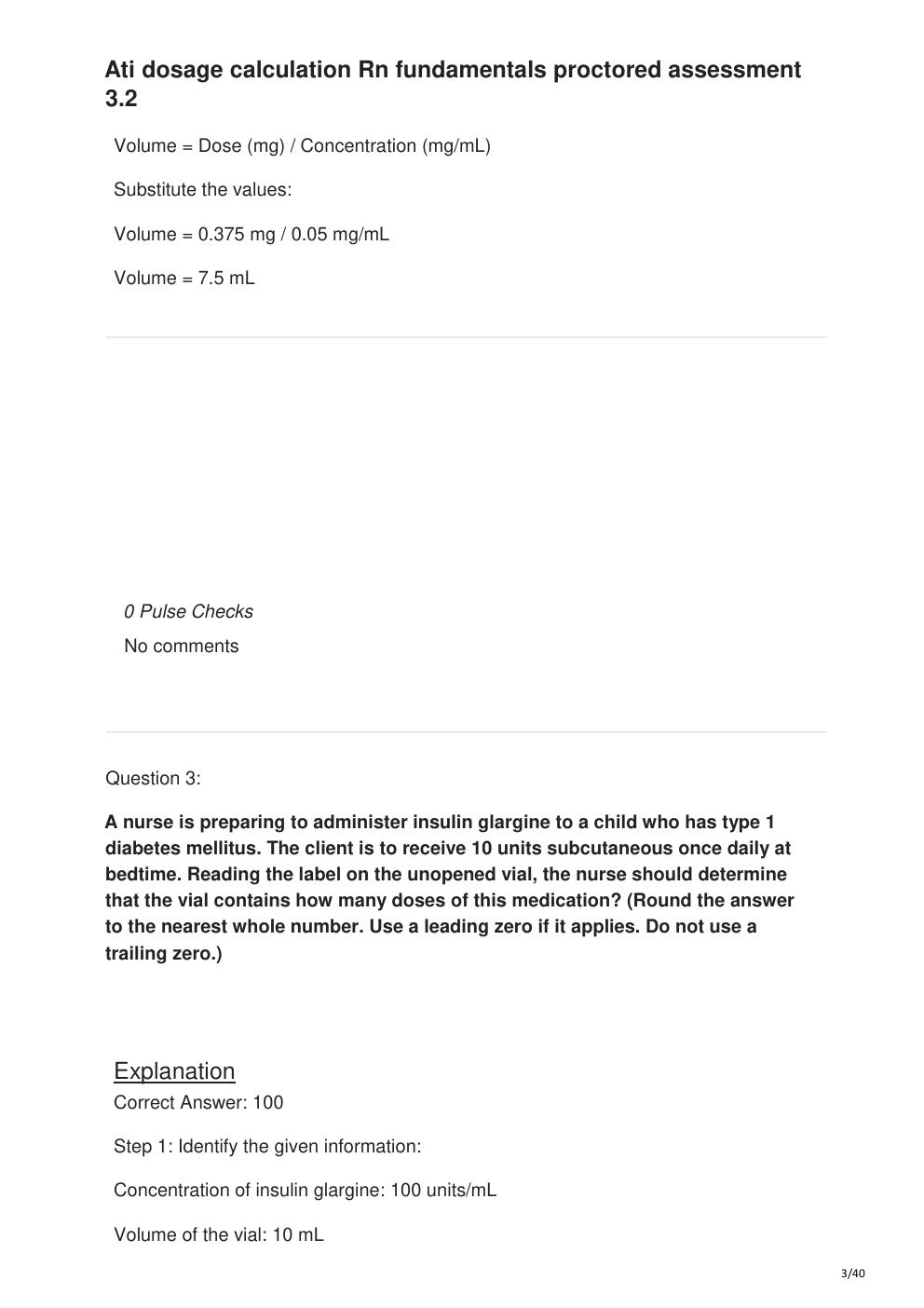 Preview page 3 of Ati dosage calculation Rn fundamentals proctored assessment 3.2