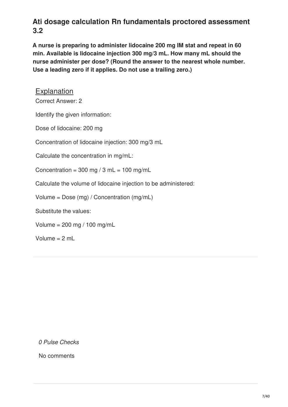 Preview page 7 of Ati dosage calculation Rn fundamentals proctored assessment 3.2