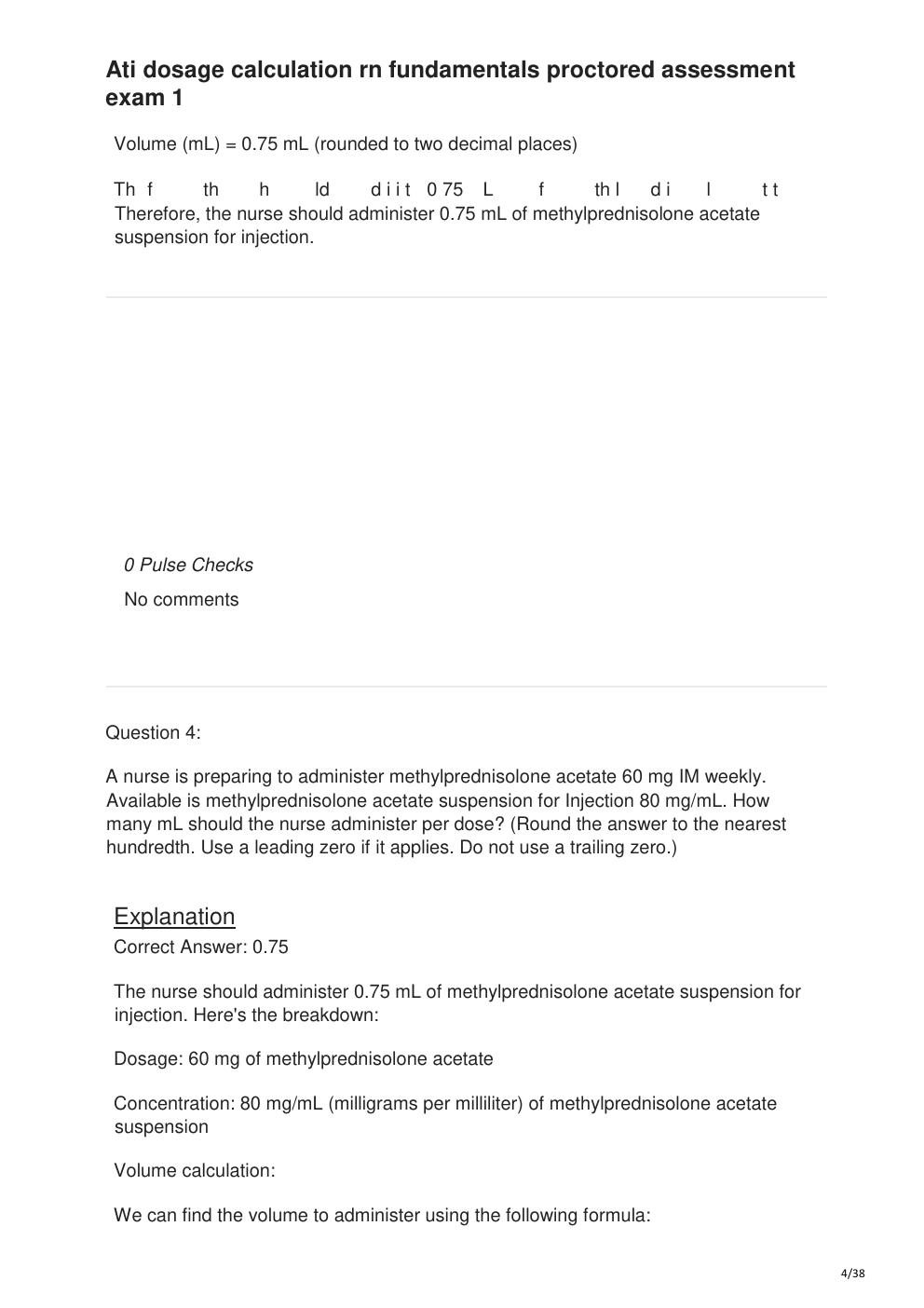 Preview page 4 of Ati dosage calculation rn fundamentals proctored assessment exam 1
