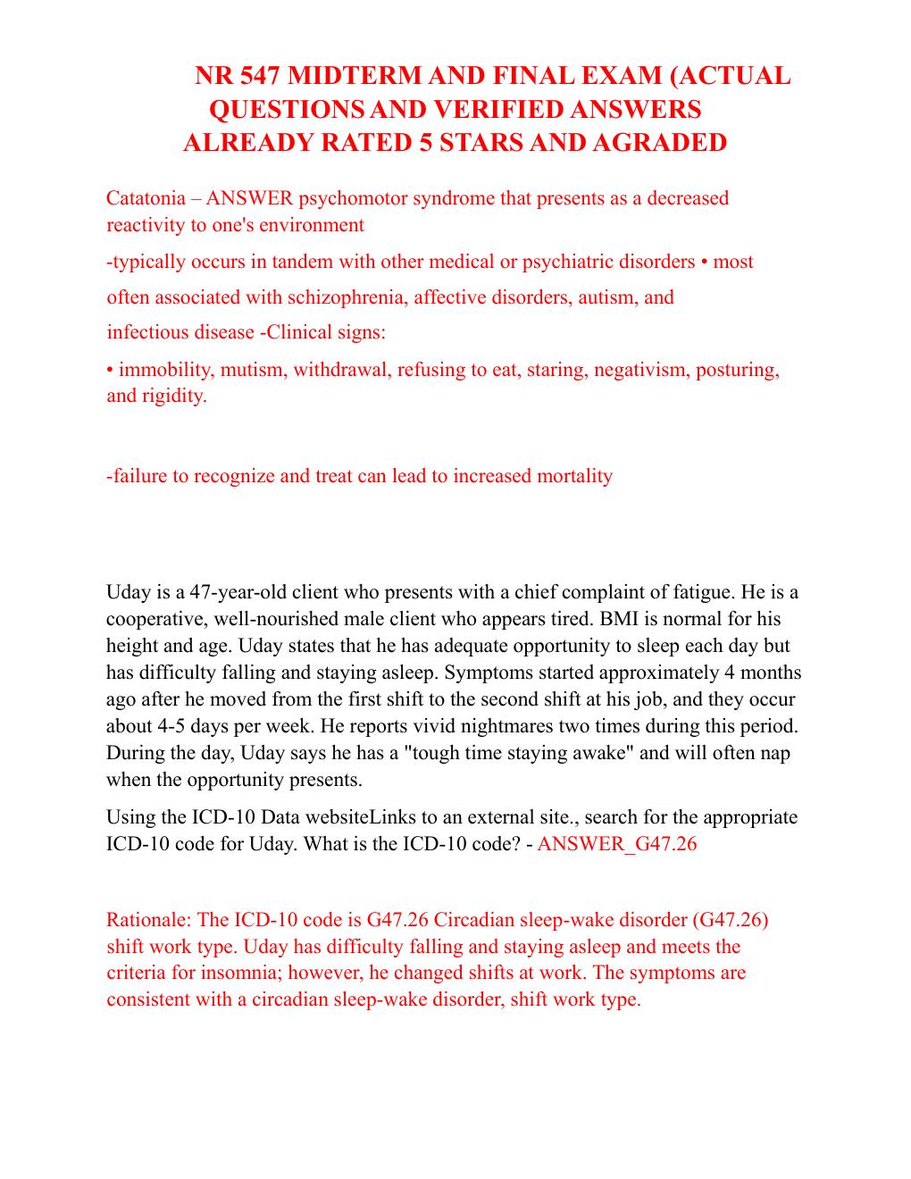 Preview page 5 of NR 547 MIDTERM AND FINAL EXAM (ACTUAL