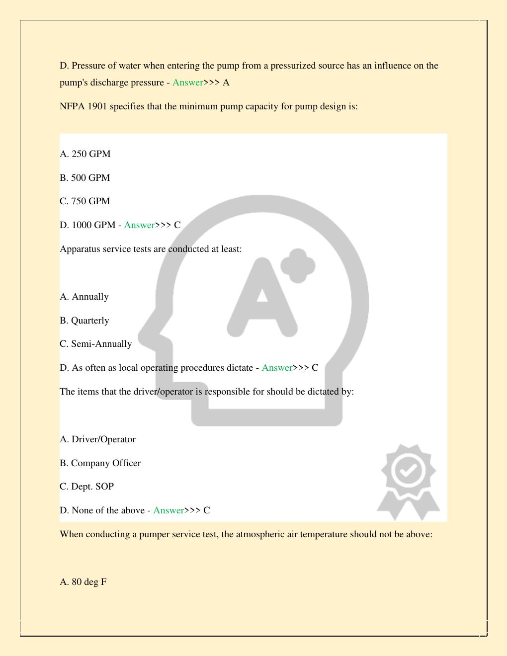 Preview page 5 of FLORIDA STATE DRIVER/OPERATOR EXAM NEWEST 2026 TEST ALL STUDY QUESTIONS WITH VERIFIED CORRECT SOLUTIONS 100% GUARANTEED