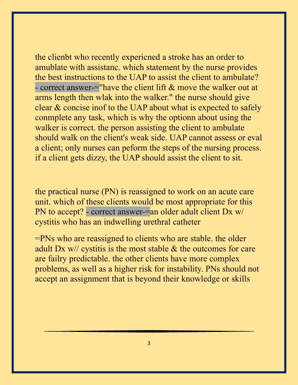 Preview page 3 of NCLEX Midterm Exam with Well Updated Questions and Verified Answe