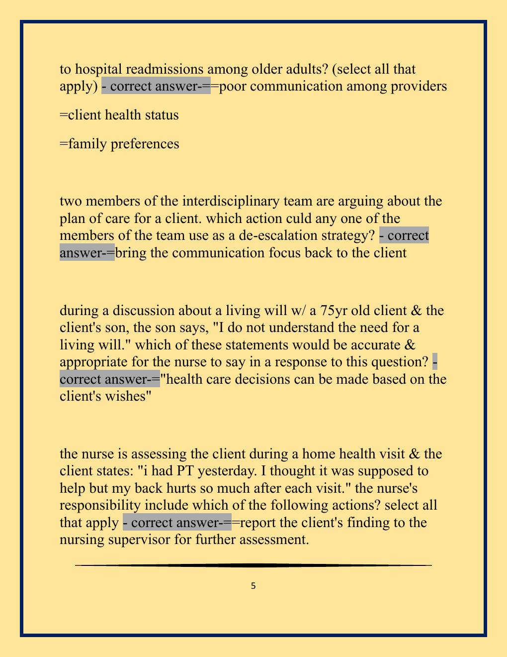 Preview page 5 of NCLEX Midterm Exam with Well Updated Questions and Verified Answe