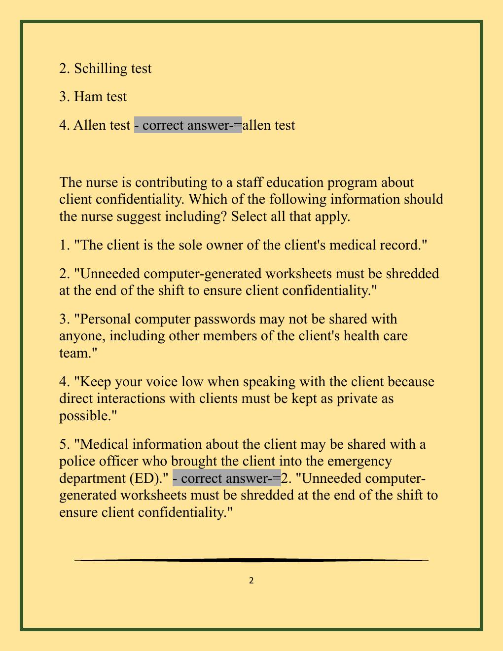 Preview page 2 of NCLEX Midterm Exam with Well Updated Qu