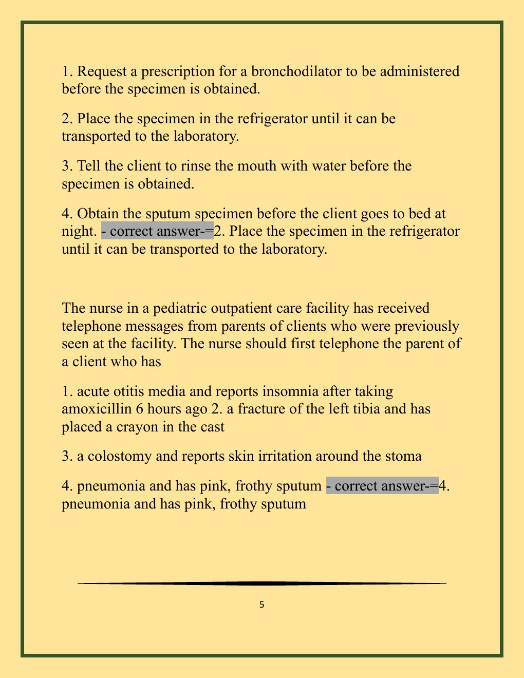 Preview page 5 of NCLEX Midterm Exam with Well Updated Qu