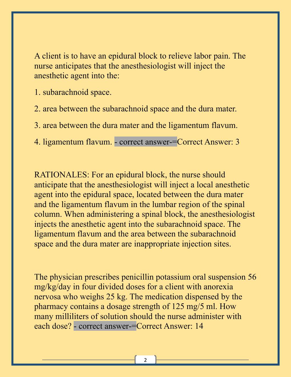 Preview page 2 of NCLEX Midterm Exam with Well Updated Questions and Verified