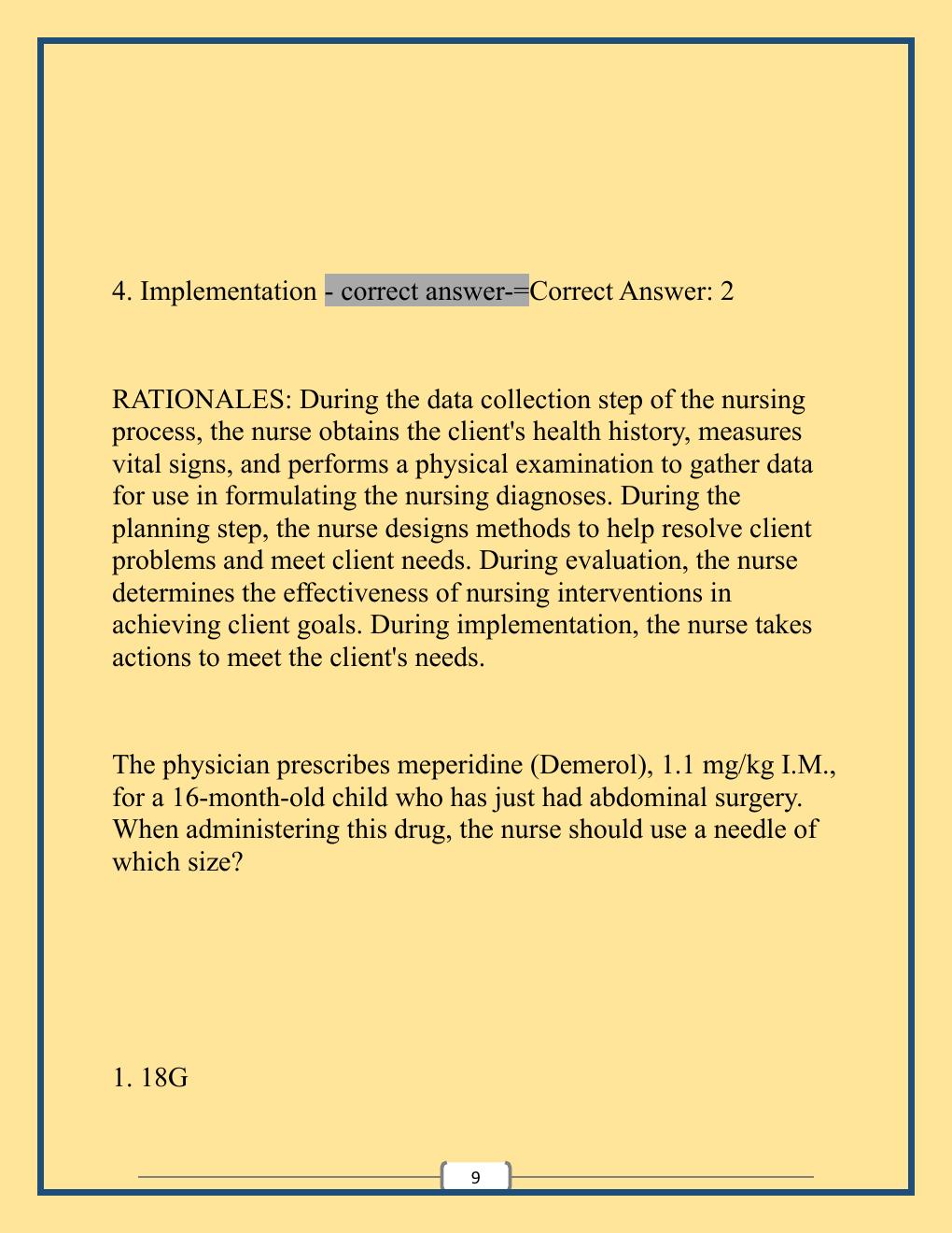 Preview page 9 of NCLEX Midterm Exam with Well Updated Questions and Verified