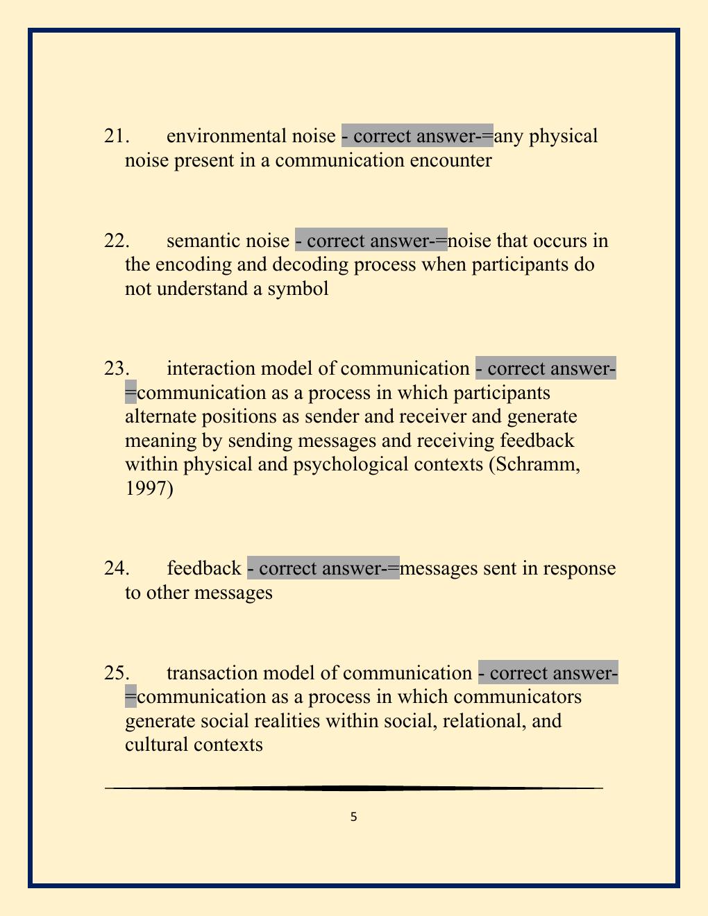 Preview page 5 of COM 100 Communication History, Forms,  Models & Principles Midterm Exam with Well  Updated Questions and Verified Answer
