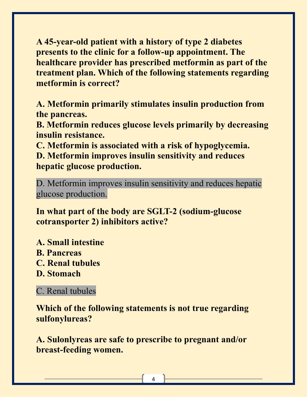 Preview page 4 of 1  NR 565 - advanced pharmacology FINAL -  Chamberlain Practice EXAM Latest Updated  Exam