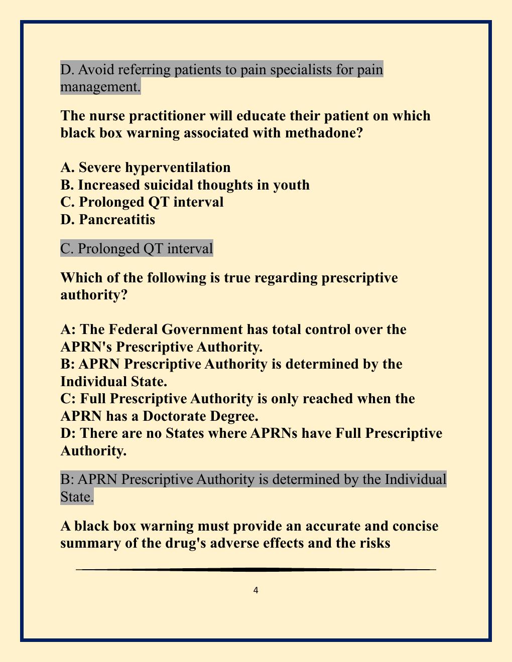 Preview page 4 of NR 565 - advanced pharmacology midterm -  Chamberlain Practice EXAM MOCK practice  Newest Update