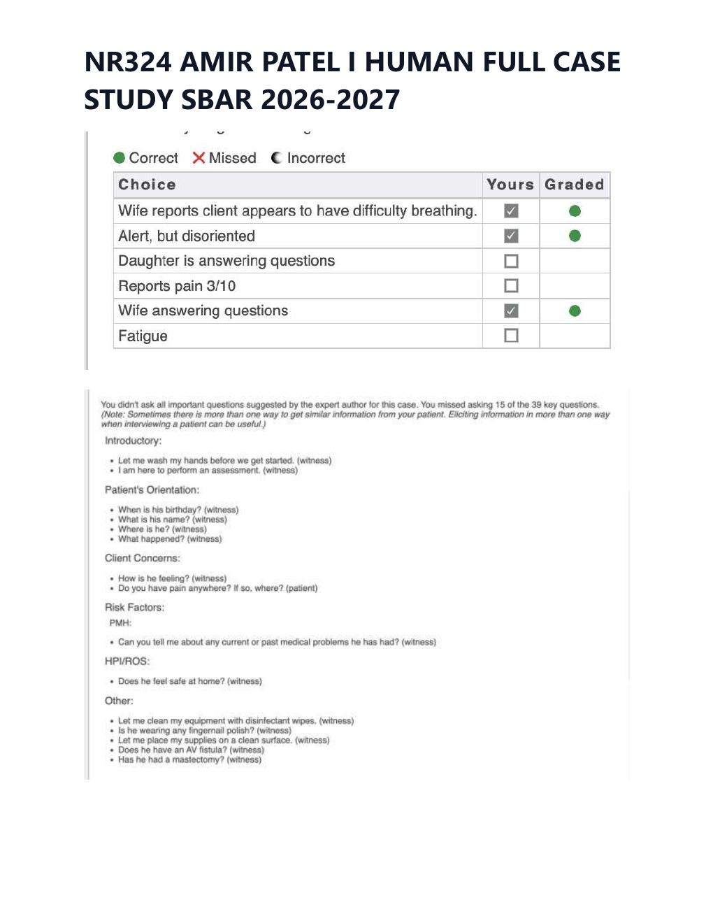 Preview page 4 of NR324 AMIR PATEL I HUMAN FULL CASE STUDY SBAR 2026-2027